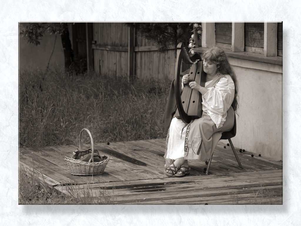 Harpist in Calm Light...