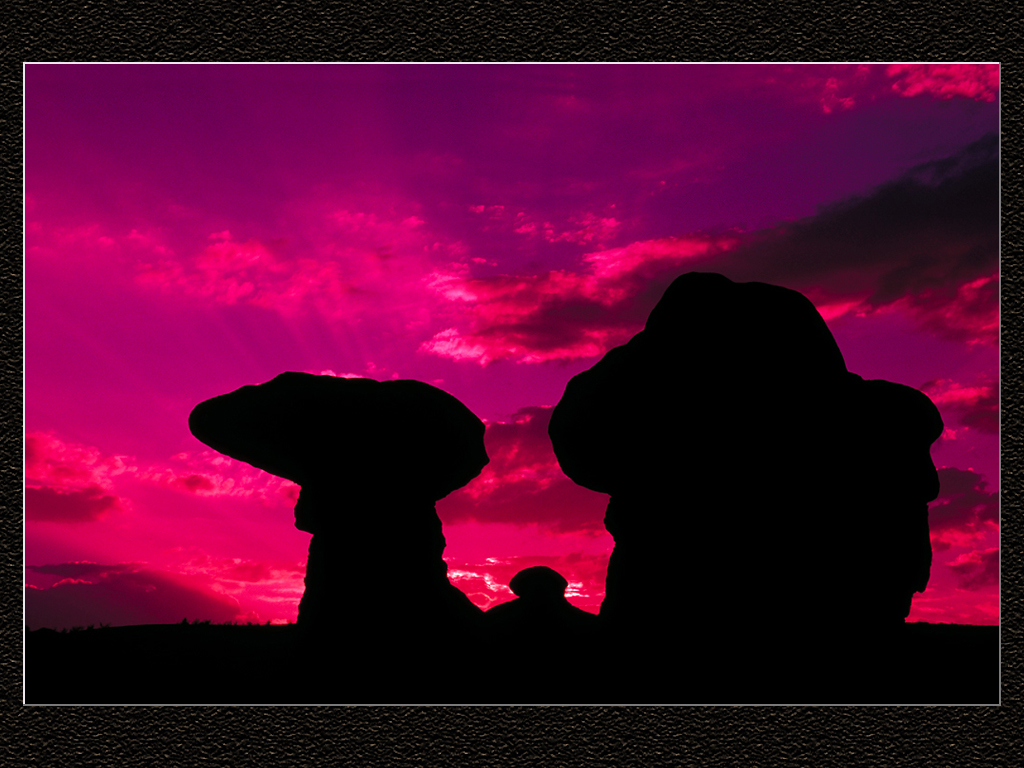 Sunset at Goblin Valley...