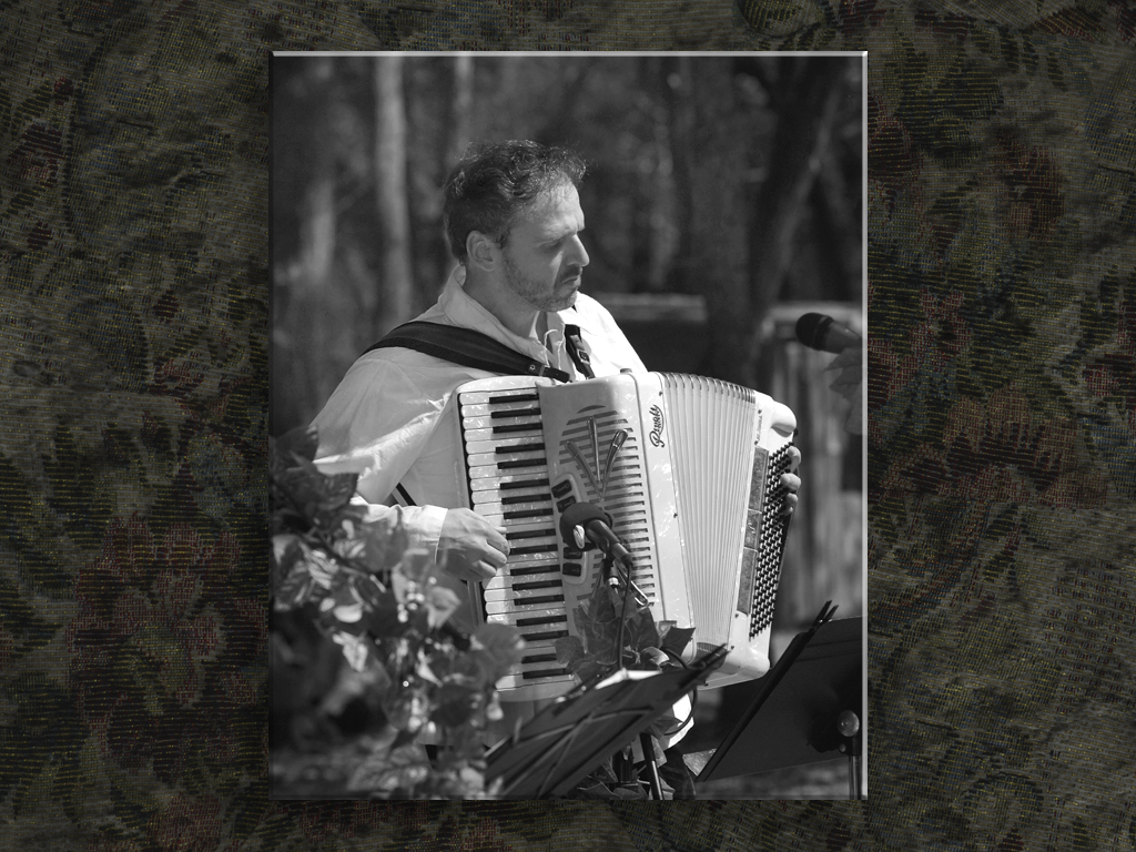 Accordion Player In A Sun Beam...