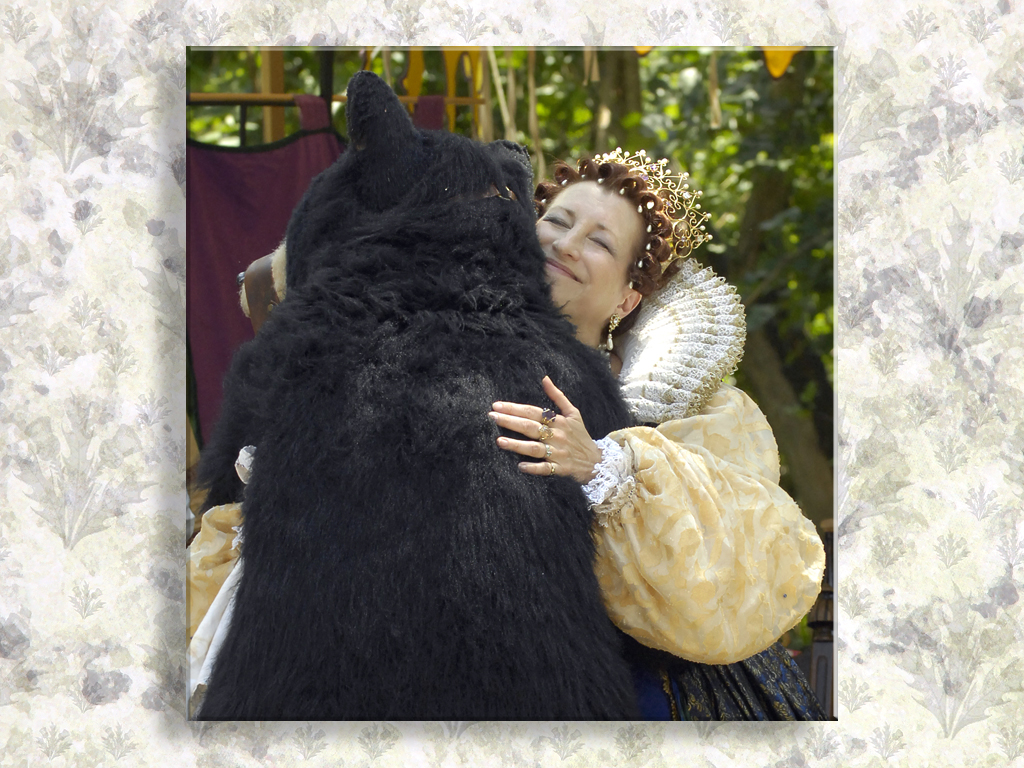 Byron T Bear Hugs the Queen...